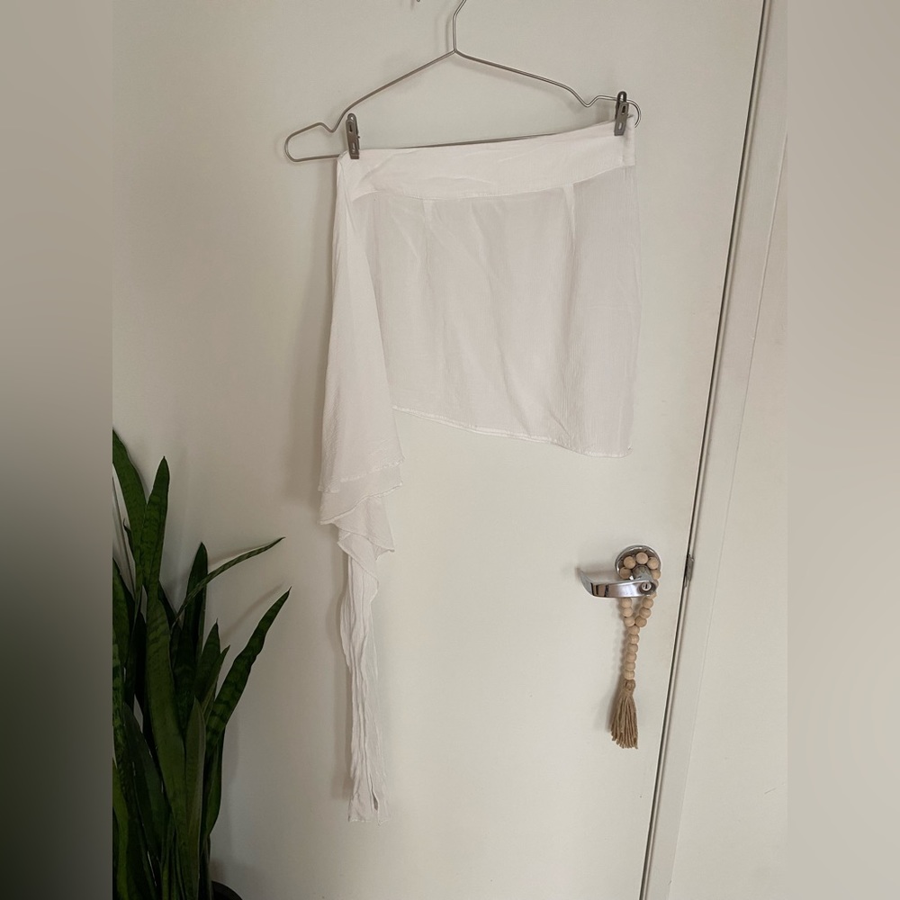Flook the label white wrap mini skirt